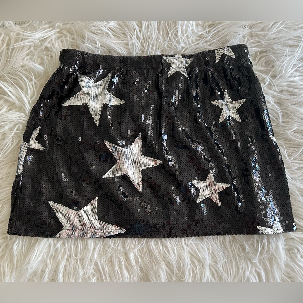 Black Star Sequin Skirt